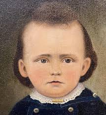 Pair of 19th Century Oil Portrait Paintings, The Greeley Boys, Franklin NH