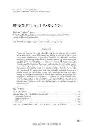 Pdf Perceptual Learning