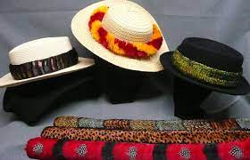 A Sampling Of The Feather Lei And Hat Bands On Exhibit At Concordia University From The Illustrated Egg January 8 Throug Hawaiian Crafts Hat Bands Feather Hat