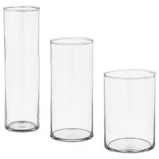 Cylinder Vase Set Of 3 Clear Glass Ikea Cylinder Vase Clear Glass Vases Glass Vases Centerpieces