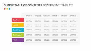 simple table of contents powerpoint template slide1 powerpoint templates powerpoint simple table