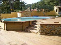 halb achteckiges achteckiges holzschwimmbad toulon var la garde hyeres band achteckiges band garde pool landscaping backyard swimming pools backyard