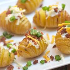 Mini Loaded Hasselback Potatoes Recipe Best Baked Potato Potato Appetizers Baby Potato Appetizers