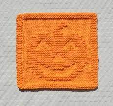 Free dishcloth patterns for the holidays: Pumpkin Hand Knitted Dishcloth Knitted Washcloth Patterns Halloween Knitting Patterns Knit Dishcloth