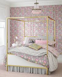 A full size bed ensemble by pottery barn kids in a fresh gray and white stripe. Pottery Barn Kids And Pbteen Unveil Exclusive Collections With British Design Brand Liberty London Fabrics Business Wire