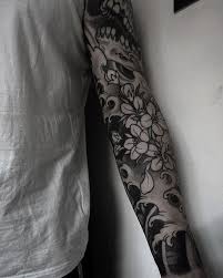 You should always remember that tattoo is made for the whole rest of your life and its meaning will be always fallowing you. Black And White Japanese Sleeve Tattoos Szukaj W Google Floral Tattoo Sleeve Black Sleeve Tattoo Japanese Tattoo