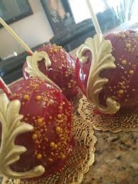 Black And Gold Candy Apples Red And Gold Candy Apples Oneskinnybaker Gold Candy Buffet Gourmet Apples Gold Candy