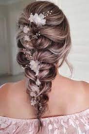 Part hair on it's natural side. 41 Perfect Wedding Hairstyles For Medium Hair Medium Hair Styles Wedding Hairstyles For Medium Hair Braided Hairstyles For Wedding