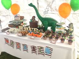 Dinosaur Birthday Party Dinosaur Dessert Table Inflatable Dinosaur I Got From Amazon The Rest Dinosaur Birthday Party Dino Birthday Party Dino Birthday