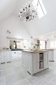 This rating comes in the form of an 'r' value which ranges from r9, which has the lowest degree of slip resistance, right up to r13, which is the highest slip resistance. White Kitchen With Gray Floor Tiles Novocom Top