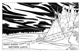 Printable northern lights coloring page. Coloring Books Winter Adventures Around The World Laptop Coloring Book