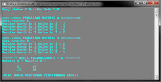 Program Menjumlahkan 2 Buah Matrik Ordo 2x2 Larik Array C C Cahyasmara