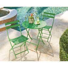 Home Decorators Collection Follie Green 3 Piece Outdoor Patio Bistro Set Bistro Set Outdoor Furniture Sets Home Decorators Collection