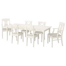 Ingatorp Ingolf Tisch Und 6 Stuhle Weiss Nordvalla Beige Ikea Osterreich Ikea Tisch Esstisch Ausziehbar Weisse Stuhle