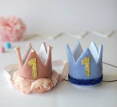 1st Birthday Crown For Boy These Two Pink And Blue Crowns Are For The Special Occasions In Your Little Twins Life Make Your Prin Birthday Crown First Birthday Crown Birthday Accessories