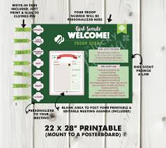 Custom Girl Scout Kaper Chart Poster Editable Meeting