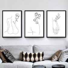 Slim woman against abstract background. Line Drawing Wall Art Poster Abstract Women Body Canvas Painting Flower Minimalist Print Nordic Picture Living Room Decor 50x70cmx3 No Frame Buy Online In Kuwait At Desertcart Com Kw Productid 199429239