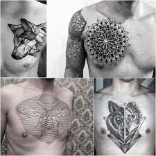 Chest Tattoos For Men Geometric Chest Tattoo Black And Grey Chest Tattoo Explore More Tattoo Idea Chest Tattoo Men Tattoos For Guys Tattoo Gallery For Men