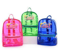 Mochila de logotipo personalizada da fábrica, barata, pequena  transparência, material transparente, mochila clara para a menina
