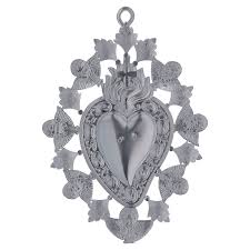 10 pcs/ colored flames wedding cake candle home decoration. Ex Voto Heart With Flame Angels And Decorations 13x20cm Online Sales On Holyart Co Uk