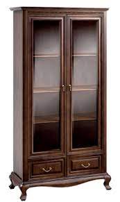 Three drawers and three doors on bottom with one shelf inside. Casa Padrino Luxury Art Nouveau Display Cabinet Dark Brown 116 8 X 46 1 X H 206 6 Cm Living Room Cabinet With 2 Glass Doors And 2 Drawers Living Room Furniture
