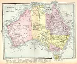 1889 Antique Australia Map Vintage Map Of Australia Gallery Etsy Australia Map World Map Decor Vintage Map