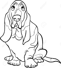 Basset Hound Clipart Black And White Basset Basset Hound Dog Black And White Cartoon Bassett Hound