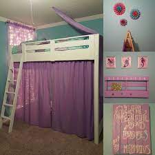 Diy Mermaid Inspired Little Girls Room We Made The Bed From The Plans By Anna White Diy Pallet Picture Mermaid Themed Bedroom Girl Room Diy Little Girls Room