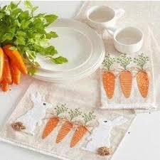 Linen Bunny Rabbit And Carrot Table Runner City Farmhouse Antiques