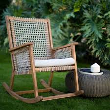 Belham Living Raeburn Rope And Wood Outdoor Rocking Chair 22wo Ro 942 Outdoor Rocking Chairs Wood Rocking Chair Rocking Chair