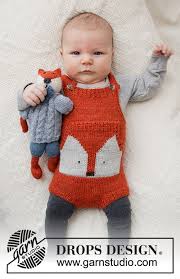Felt easter bunny bows diy tutorial. Baby Fox Onesie Drops Baby 36 2 Free Knitting Patterns By Drops Design
