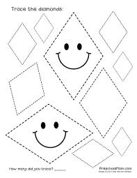 Crafts, coloring pages and activities to help young children learn their shapes. Shape Tracing Worksheets Preschool Mom