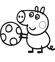 Peppa pig è il personaggio principale della serie animata britannica per bambini. Peppa Pig George Plays With His Ball