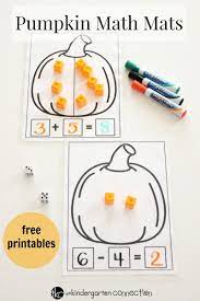 Pumpkin Addition And Subtraction Math Mats Pumpkin Math Math Crafts Math Mats