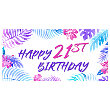 Make their 21st extra special with a personalised birthday card! Purple And Pink Tropical 21st Birthday Banner Walmart Com Walmart Com