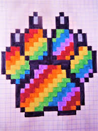 Patte De Chat Multicolore Pixel Art Art Pixel