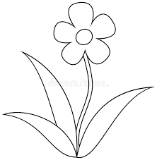 Black and white simple flowers clip art. Simple Flower Clipart Coloring Book For Children Stock Vector Illustration Of Decoration Nature 142216301