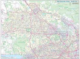 The san fernando valley, known locally as the valley, is an urbanized valley in los angeles county, california. San Fernando Valley North Los Angeles Vicinity Wall Map Etsy
