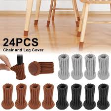 2.suitable for the foot of the table and is not easy to fall off. 24pcs 1 5 To 3 5 Knitted Furniture Socks Brown Furniture Pads High Elastic Floor Protectors Chair Leg Feet Socks Covers Furniture Caps Set Shopee Singapore