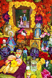 Here the students put together an altar in honor of someone who has passed away, pets included. Celebrating The Day Of The Dead Mini Altar De Muertos Dia De Muertos Altares De Muertos