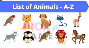 East africa is the safari wonderland. List Of All Animals From A Z Updated Pick Complete List Of Animals Names A Z