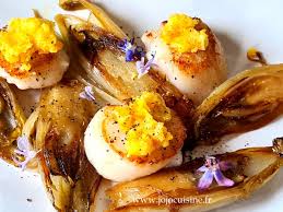 Saint Jacques A La Pate D Orange Et Endives Braisees A L Orange Nuage De Lait