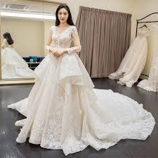 Career trench wrap dresses for women. Usd 233 86 Simple Wedding Dress Bride 2020 New Korean Long Sleeved Word Shoulder Wedding Long Tail Flower Princess Court Wholesale From China Online Shopping Buy Asian Products Online From The Best