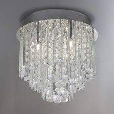 Parika 3 Light Glass Droplet Flush Ceiling Fitting Bling Light Ceiling Lights Light