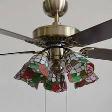 5 out of 5 stars. 5 Lights Floral Ceiling Fan Rustic Stained Glass Semi Flush Mount Light With Blade For Restaurant Beautifulhalo Com
