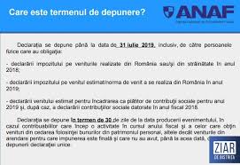 Declarația unică 2019 anaf a prelungit termenul de depunere. AtenÈ›ie Contribuabili DeclaraÈ›ia UnicÄƒ Se Depune PanÄƒ La Data De 31 Iulie 2019 Ziar De BistriÈ›a