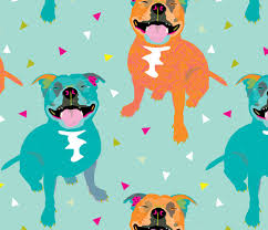 Happy Staffy Staffordshire Bull Terrier Party Bright Funny