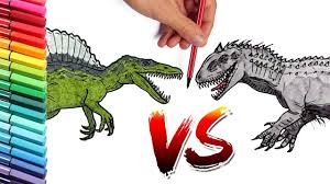 1186 x 830 png 85 кб. Spinosaur Vs Indominus Rex Color Pages Learn To Draw And Paint Dinosaurs From Jurassic World Youtube