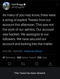 These are real tweets from Fort Bragg's twitter account : rarmy