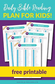 Free Printable With A Daily Bible Reading Plan For Kids